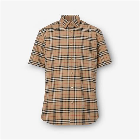 burberry 8022265|Check Stretch Cotton Shirt in Archive beige .